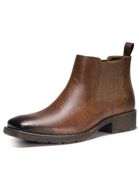 Men's Chelsea Boots Square Toe Faux Leather Casual Dress Ankle Boots